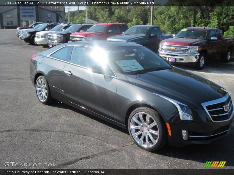 Phantom Gray Metallic / Morello Red 2016 Cadillac ATS 2.0T Performance AWD Coupe