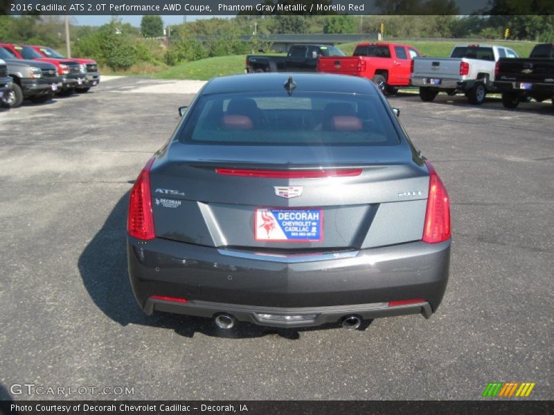 Phantom Gray Metallic / Morello Red 2016 Cadillac ATS 2.0T Performance AWD Coupe