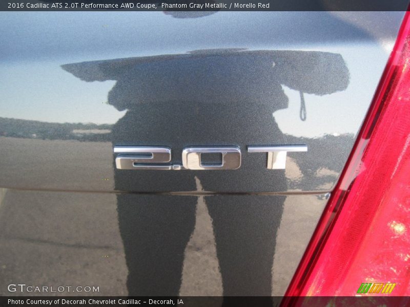 Phantom Gray Metallic / Morello Red 2016 Cadillac ATS 2.0T Performance AWD Coupe