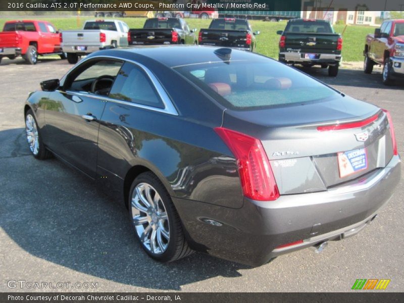 Phantom Gray Metallic / Morello Red 2016 Cadillac ATS 2.0T Performance AWD Coupe