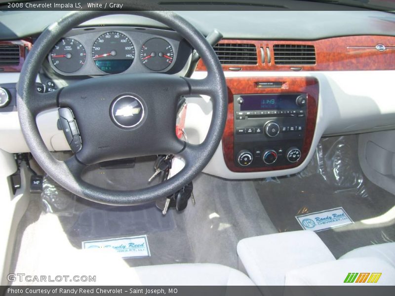 White / Gray 2008 Chevrolet Impala LS