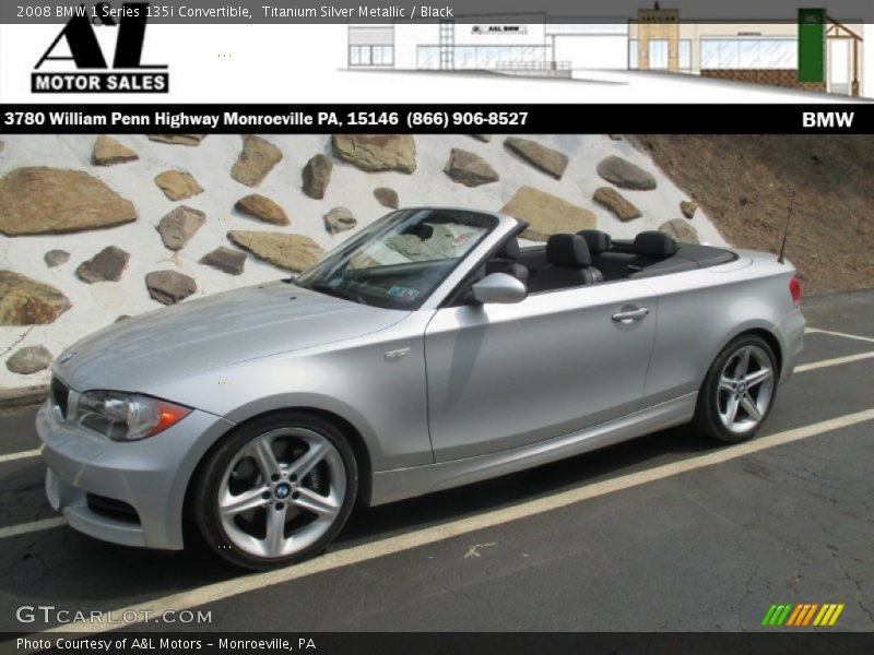 Titanium Silver Metallic / Black 2008 BMW 1 Series 135i Convertible