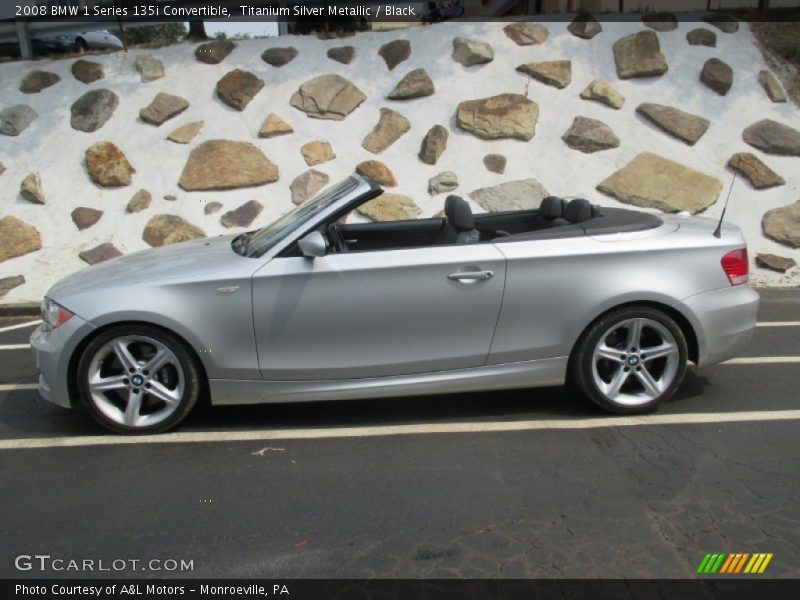 Titanium Silver Metallic / Black 2008 BMW 1 Series 135i Convertible