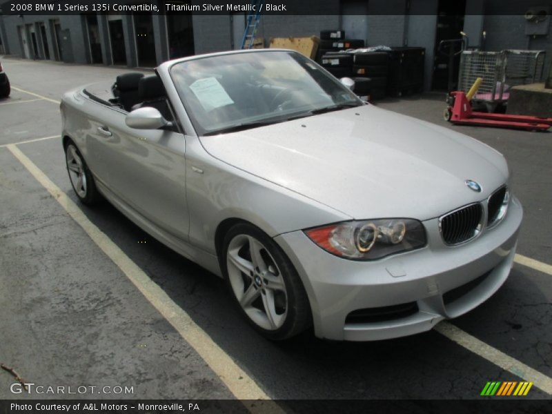 Titanium Silver Metallic / Black 2008 BMW 1 Series 135i Convertible