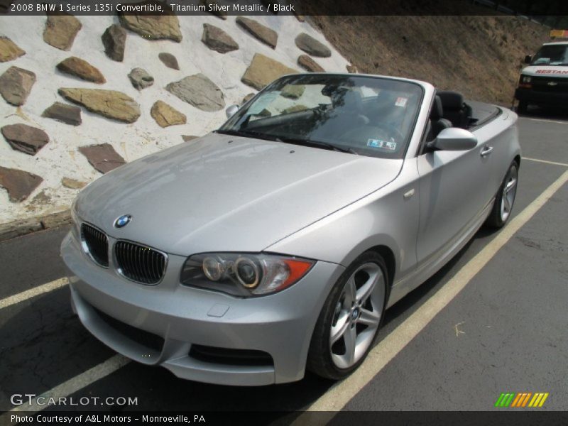 Titanium Silver Metallic / Black 2008 BMW 1 Series 135i Convertible