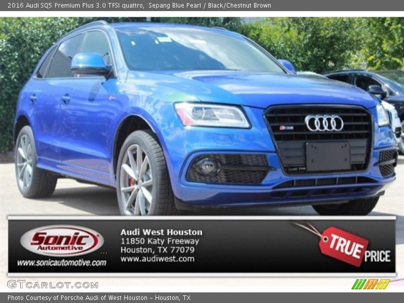 Sepang Blue Pearl / Black/Chestnut Brown 2016 Audi SQ5 Premium Plus 3.0 TFSI quattro