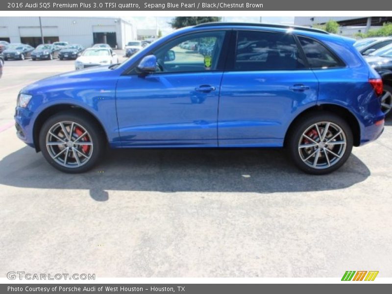 Sepang Blue Pearl / Black/Chestnut Brown 2016 Audi SQ5 Premium Plus 3.0 TFSI quattro