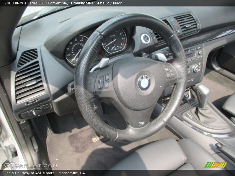 Titanium Silver Metallic / Black 2008 BMW 1 Series 135i Convertible