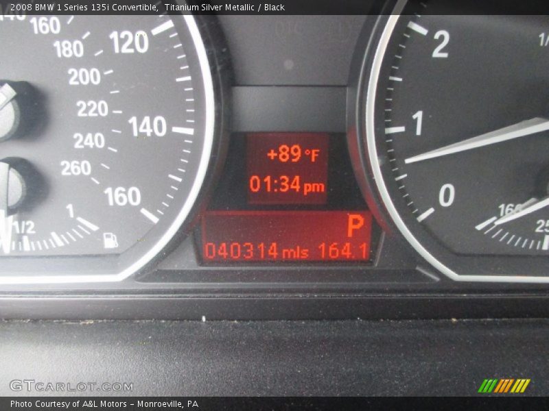Titanium Silver Metallic / Black 2008 BMW 1 Series 135i Convertible