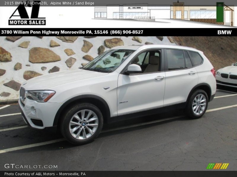 Alpine White / Sand Beige 2015 BMW X3 xDrive28i