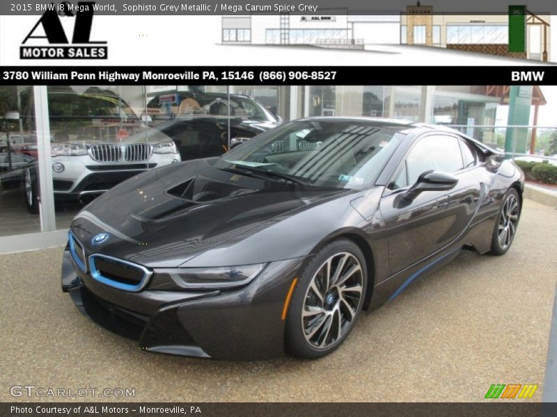 Sophisto Grey Metallic / Mega Carum Spice Grey 2015 BMW i8 Mega World