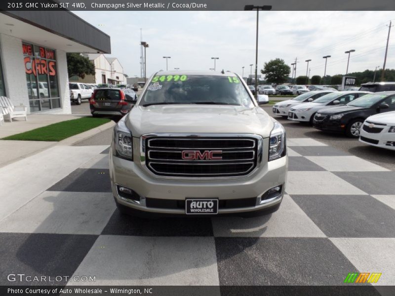 Champagne Silver Metallic / Cocoa/Dune 2015 GMC Yukon SLT 4WD