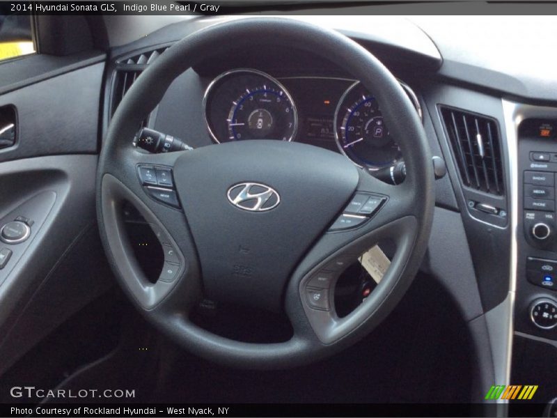 Indigo Blue Pearl / Gray 2014 Hyundai Sonata GLS