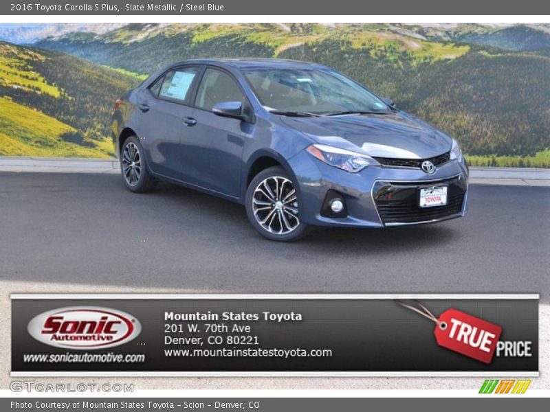 Slate Metallic / Steel Blue 2016 Toyota Corolla S Plus