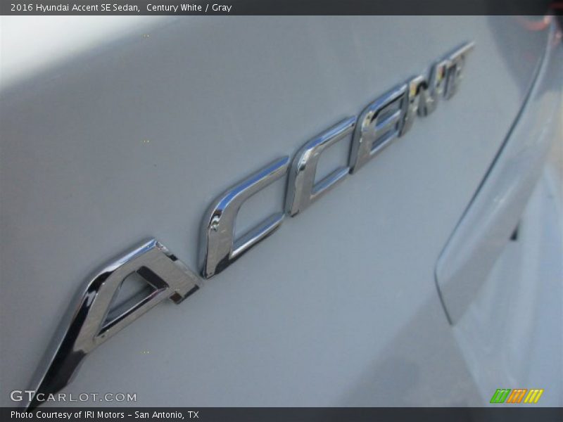 Century White / Gray 2016 Hyundai Accent SE Sedan