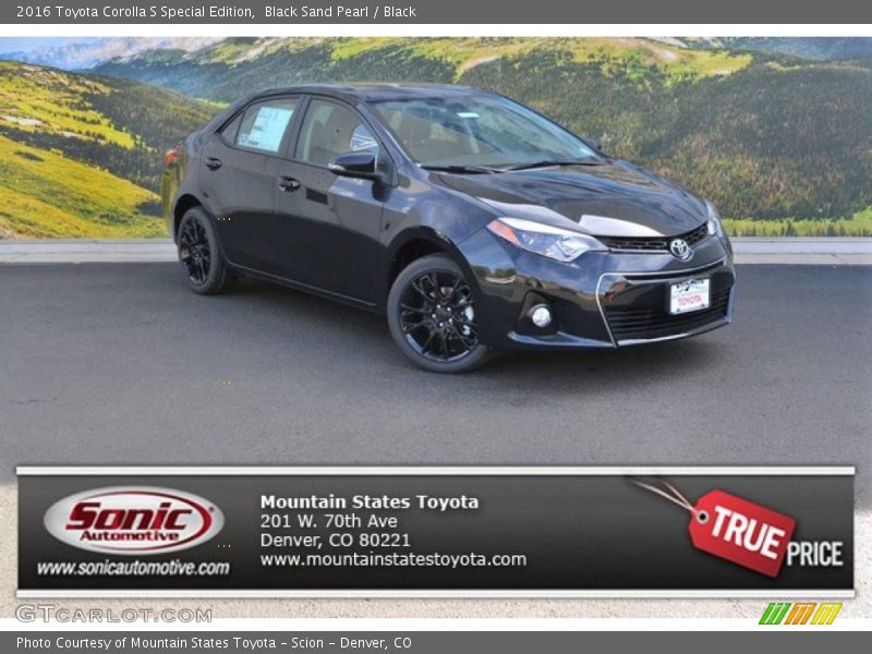 Black Sand Pearl / Black 2016 Toyota Corolla S Special Edition