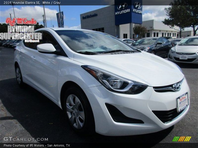 White / Gray 2016 Hyundai Elantra SE