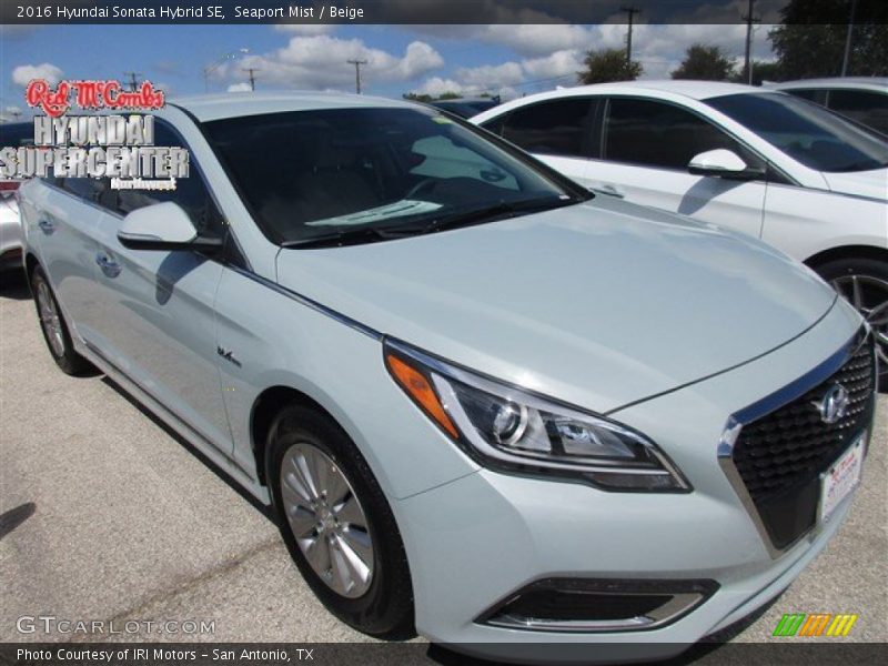 Seaport Mist / Beige 2016 Hyundai Sonata Hybrid SE