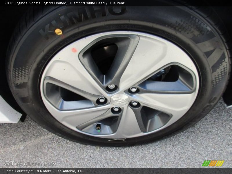 Diamond White Pearl / Blue Pearl 2016 Hyundai Sonata Hybrid Limited