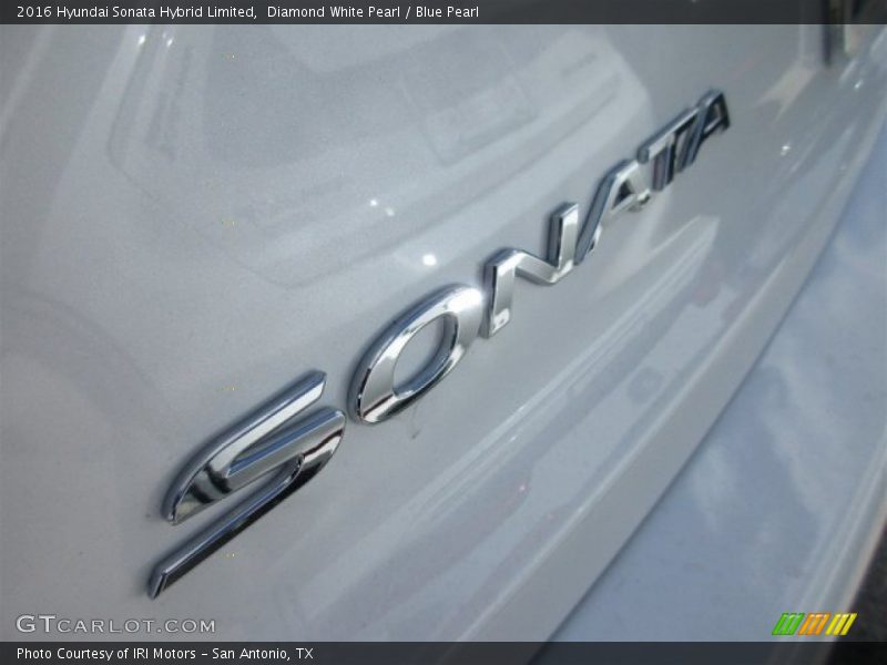 Diamond White Pearl / Blue Pearl 2016 Hyundai Sonata Hybrid Limited