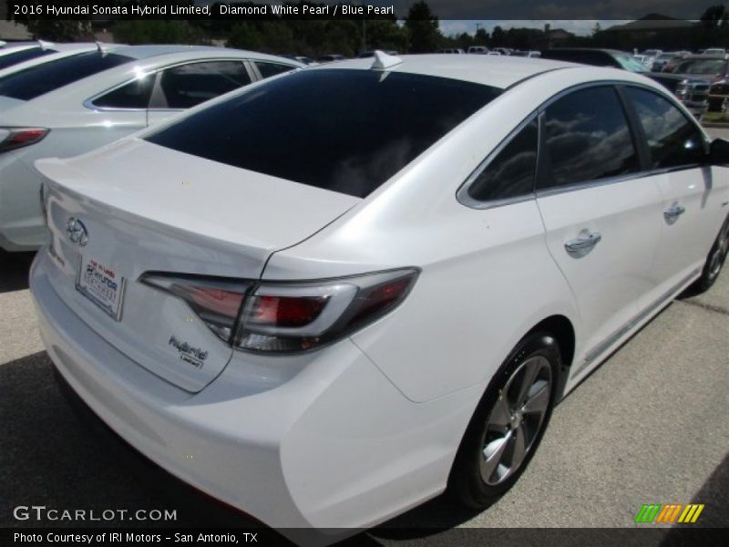 Diamond White Pearl / Blue Pearl 2016 Hyundai Sonata Hybrid Limited