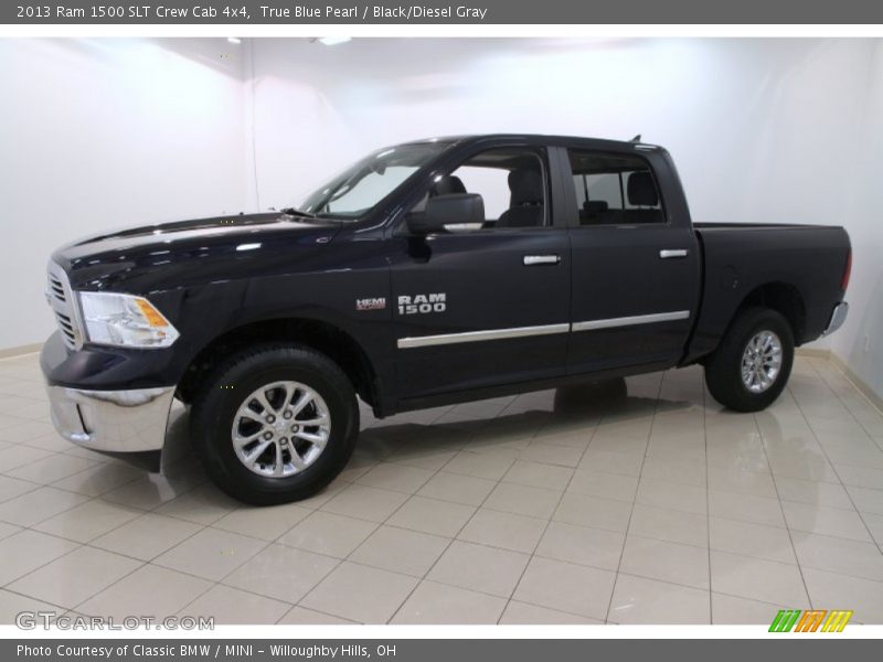 True Blue Pearl / Black/Diesel Gray 2013 Ram 1500 SLT Crew Cab 4x4