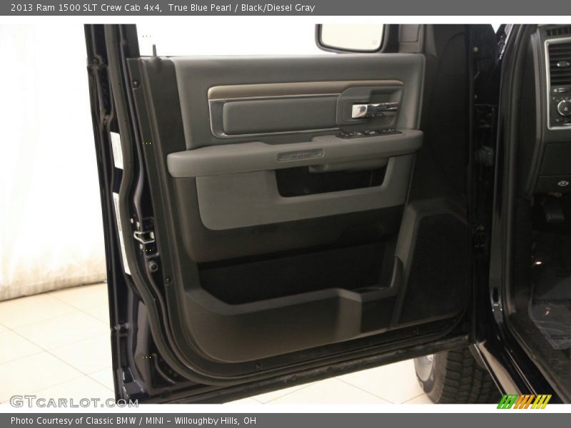True Blue Pearl / Black/Diesel Gray 2013 Ram 1500 SLT Crew Cab 4x4