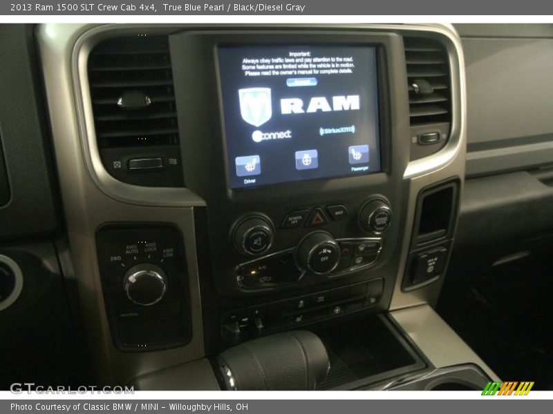 True Blue Pearl / Black/Diesel Gray 2013 Ram 1500 SLT Crew Cab 4x4
