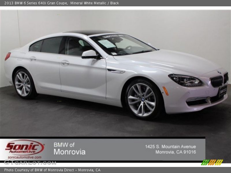 Mineral White Metallic / Black 2013 BMW 6 Series 640i Gran Coupe