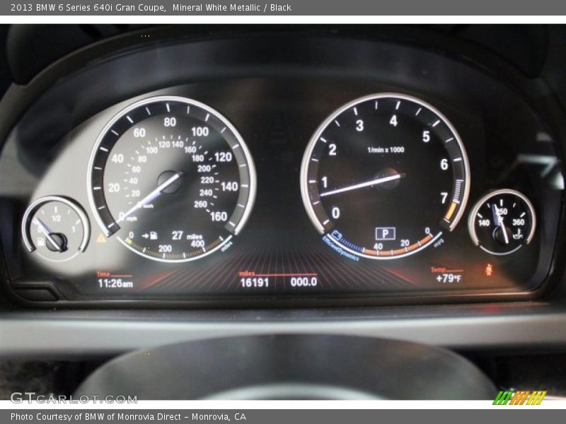 Mineral White Metallic / Black 2013 BMW 6 Series 640i Gran Coupe