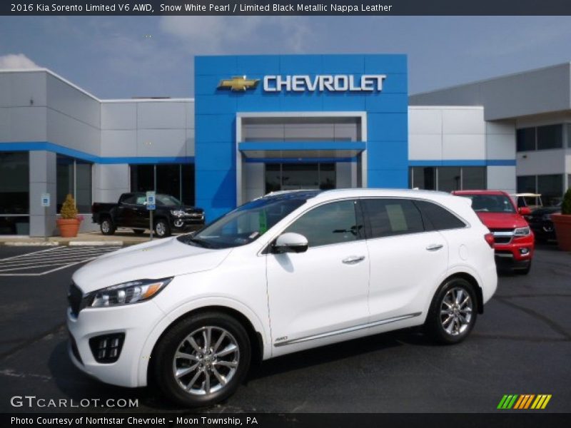 Snow White Pearl / Limited Black Metallic Nappa Leather 2016 Kia Sorento Limited V6 AWD