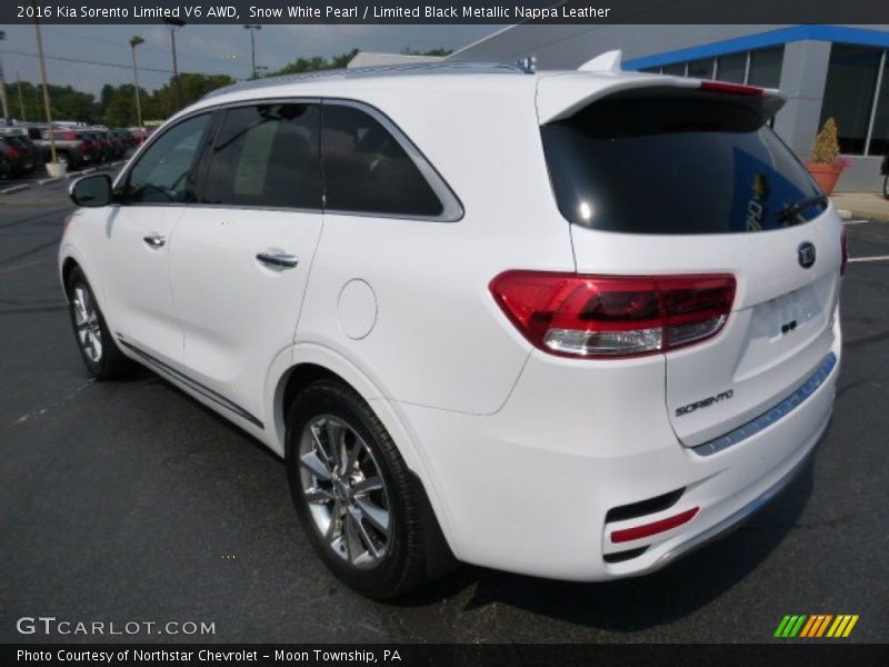 Snow White Pearl / Limited Black Metallic Nappa Leather 2016 Kia Sorento Limited V6 AWD