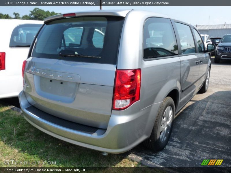 Billet Silver Metallic / Black/Light Graystone 2016 Dodge Grand Caravan American Value Package