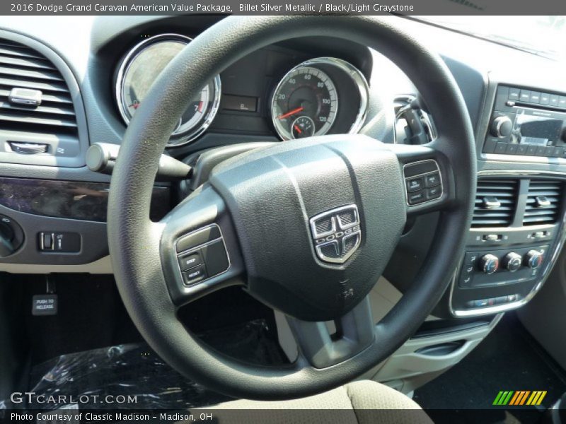 Billet Silver Metallic / Black/Light Graystone 2016 Dodge Grand Caravan American Value Package