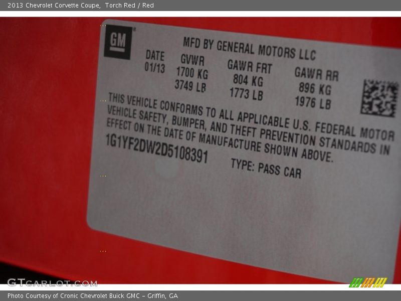 Torch Red / Red 2013 Chevrolet Corvette Coupe