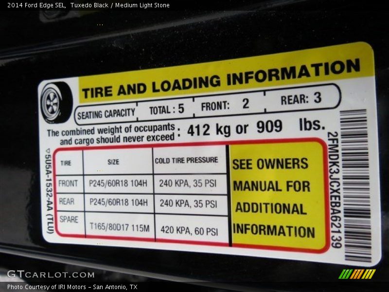 Tuxedo Black / Medium Light Stone 2014 Ford Edge SEL