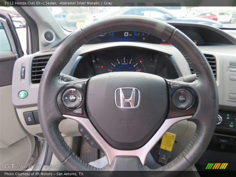 Alabaster Silver Metallic / Gray 2012 Honda Civic EX-L Sedan