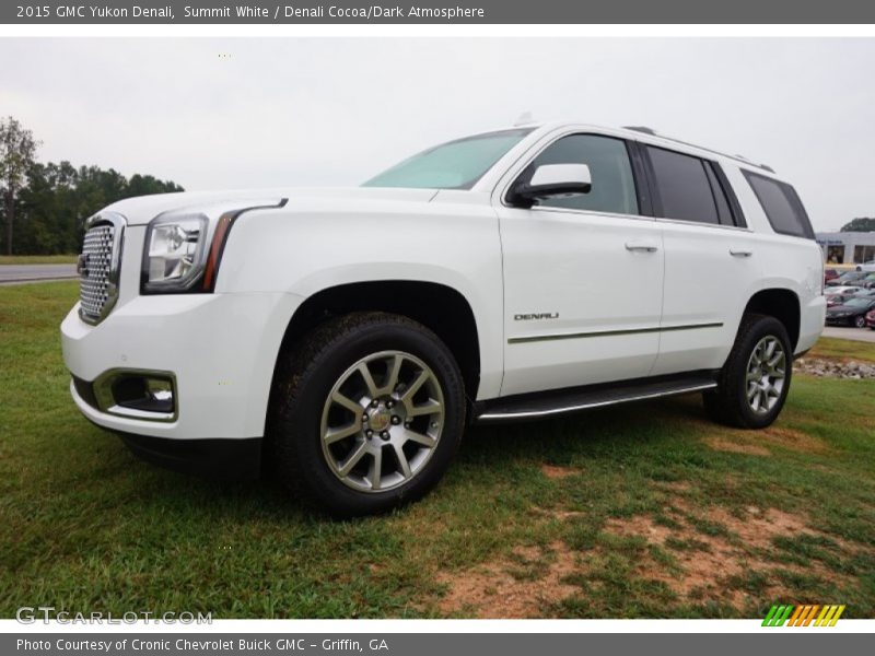 Summit White / Denali Cocoa/Dark Atmosphere 2015 GMC Yukon Denali