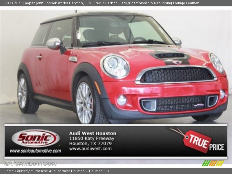 Chili Red / Carbon Black/Championship Red Piping Lounge Leather 2011 Mini Cooper John Cooper Works Hardtop