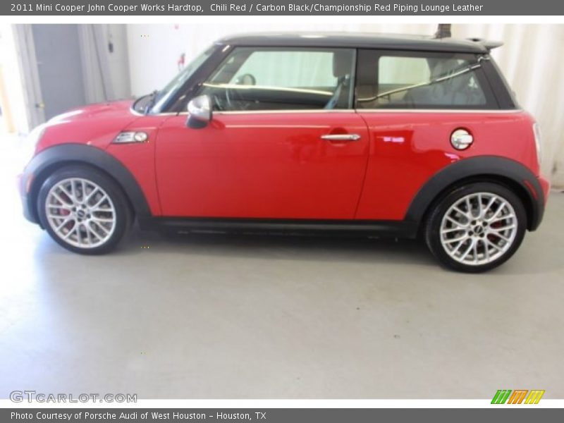 Chili Red / Carbon Black/Championship Red Piping Lounge Leather 2011 Mini Cooper John Cooper Works Hardtop