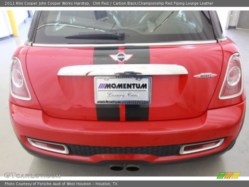 Chili Red / Carbon Black/Championship Red Piping Lounge Leather 2011 Mini Cooper John Cooper Works Hardtop