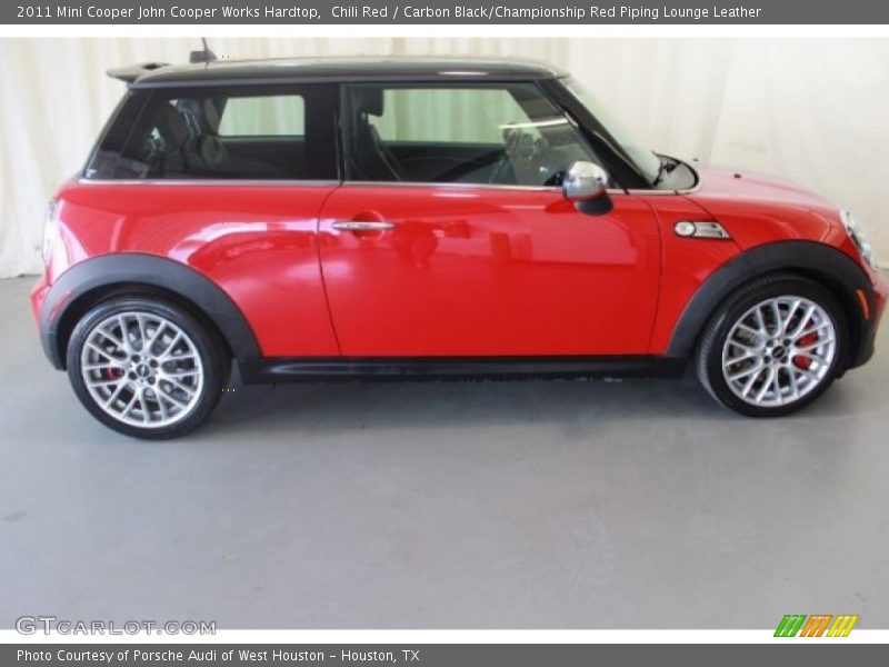 Chili Red / Carbon Black/Championship Red Piping Lounge Leather 2011 Mini Cooper John Cooper Works Hardtop