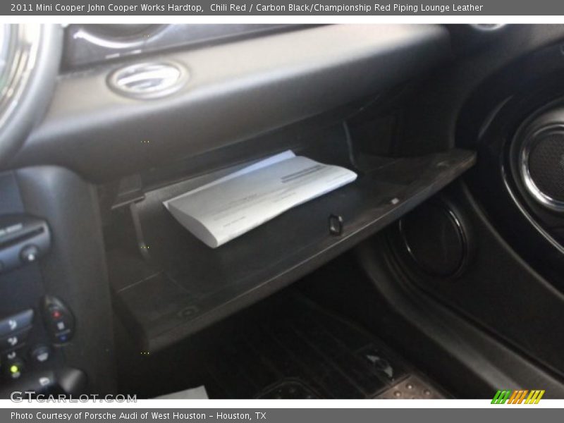 Chili Red / Carbon Black/Championship Red Piping Lounge Leather 2011 Mini Cooper John Cooper Works Hardtop