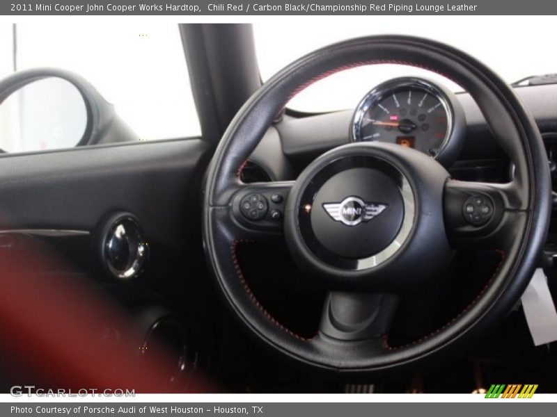 Chili Red / Carbon Black/Championship Red Piping Lounge Leather 2011 Mini Cooper John Cooper Works Hardtop