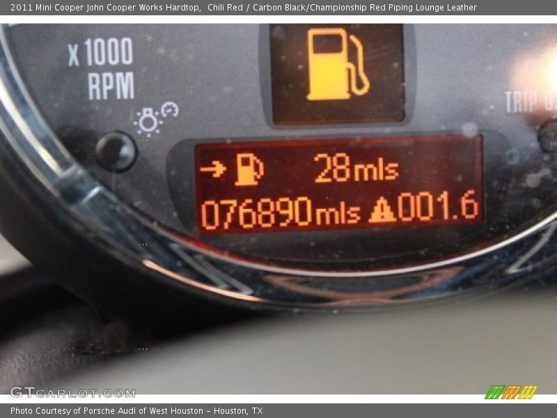 Chili Red / Carbon Black/Championship Red Piping Lounge Leather 2011 Mini Cooper John Cooper Works Hardtop