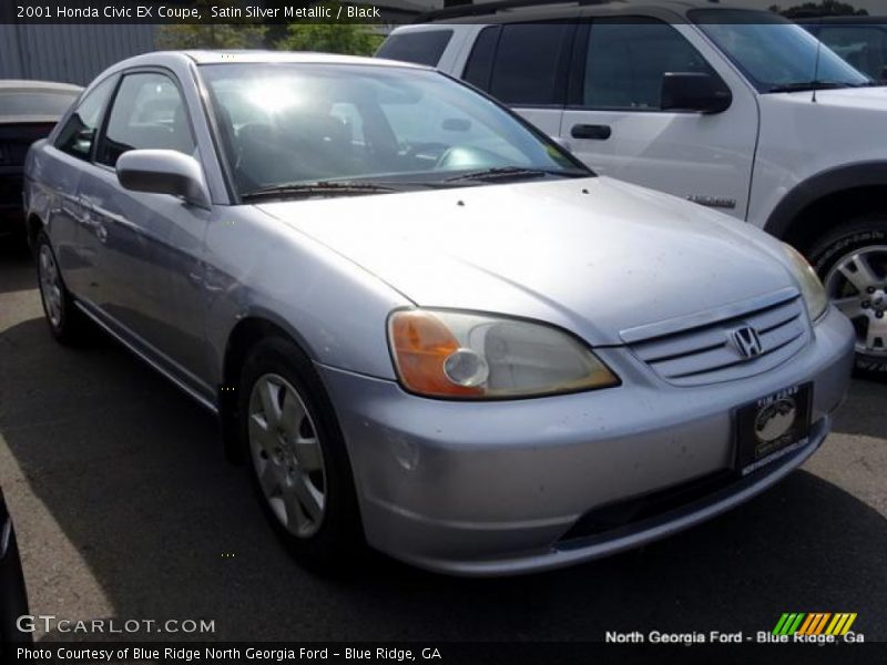Satin Silver Metallic / Black 2001 Honda Civic EX Coupe