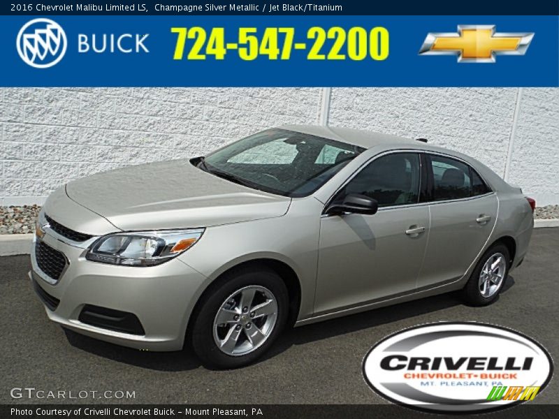 Champagne Silver Metallic / Jet Black/Titanium 2016 Chevrolet Malibu Limited LS
