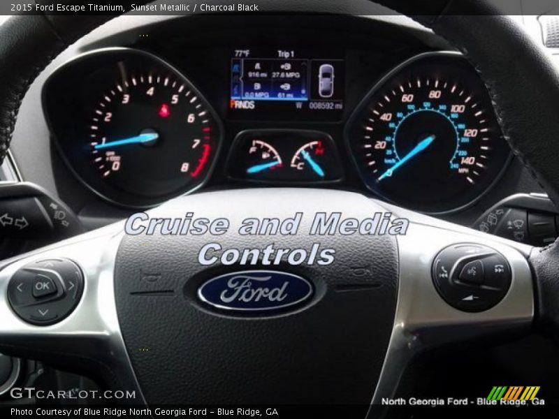 Sunset Metallic / Charcoal Black 2015 Ford Escape Titanium