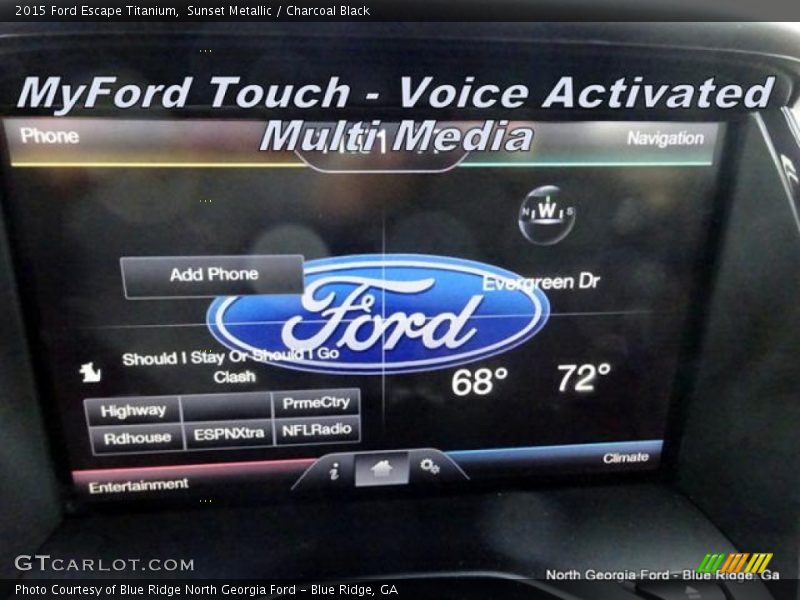 Sunset Metallic / Charcoal Black 2015 Ford Escape Titanium