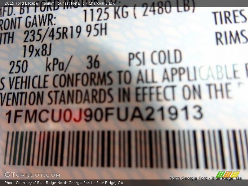 Sunset Metallic / Charcoal Black 2015 Ford Escape Titanium